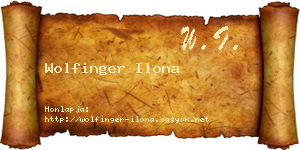 Wolfinger Ilona névjegykártya